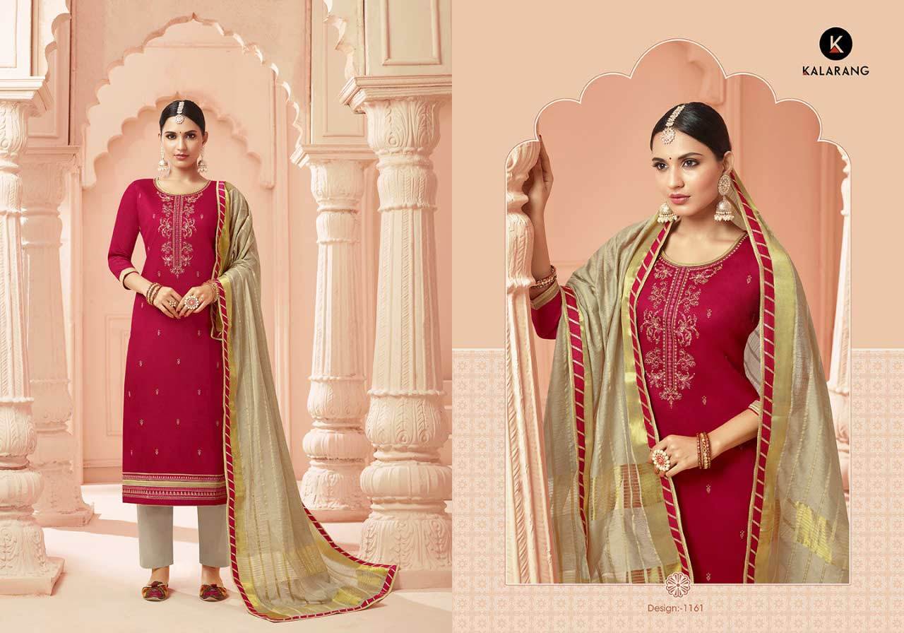 Jam Silk Cotton Embroidered Set - Cotton Fabric, Fancy Border Dupatta | Quick Dry, Hand Washable, Suitable For All Seasons