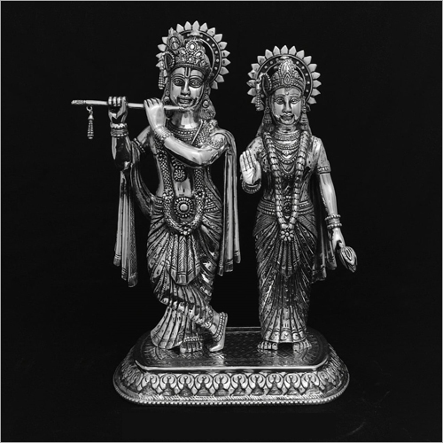 श्री कृष्ण और राधा सिल्वर स्टैच्यू का साइज़: 1-24 इंच