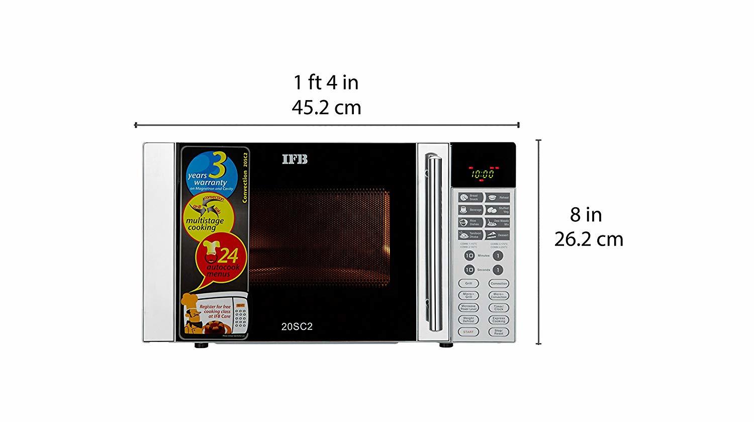 Ifb 20 L Convection Microwave Oven (20sc2, Metallic Silver)
