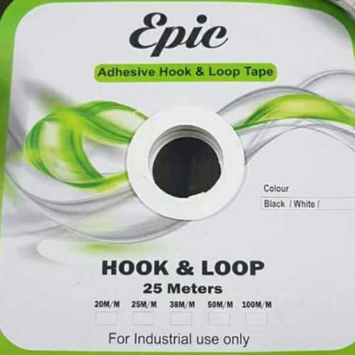 Adhesive Hook And Loop Tape - 25mm x 25m Roll, Available In Different Colors - Lightweight, Plain Pattern for Mosquito Nets & Tile Displays