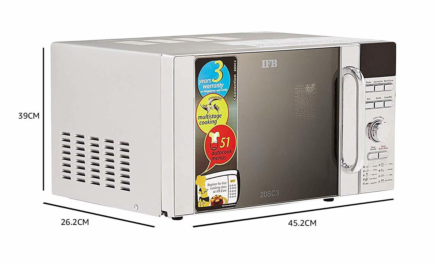 Ifb 20 L Convection Microwave Oven (20sc3, Metallic Silver)