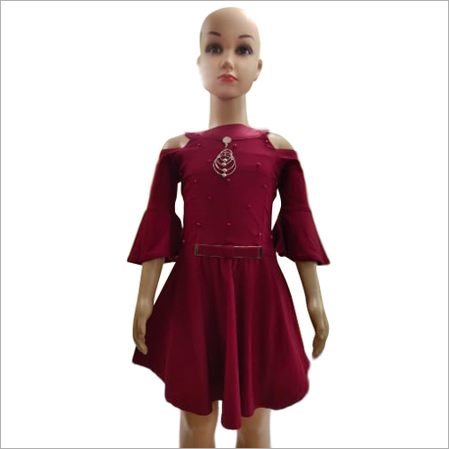 Available In Different Colour Girls Knee Length Frock