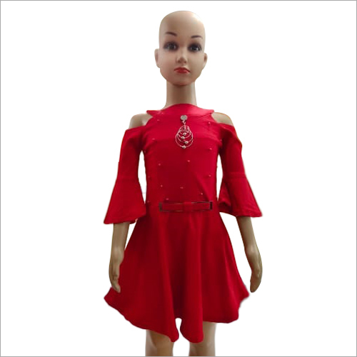 Available In Different Colour Girls Knee Length Frock
