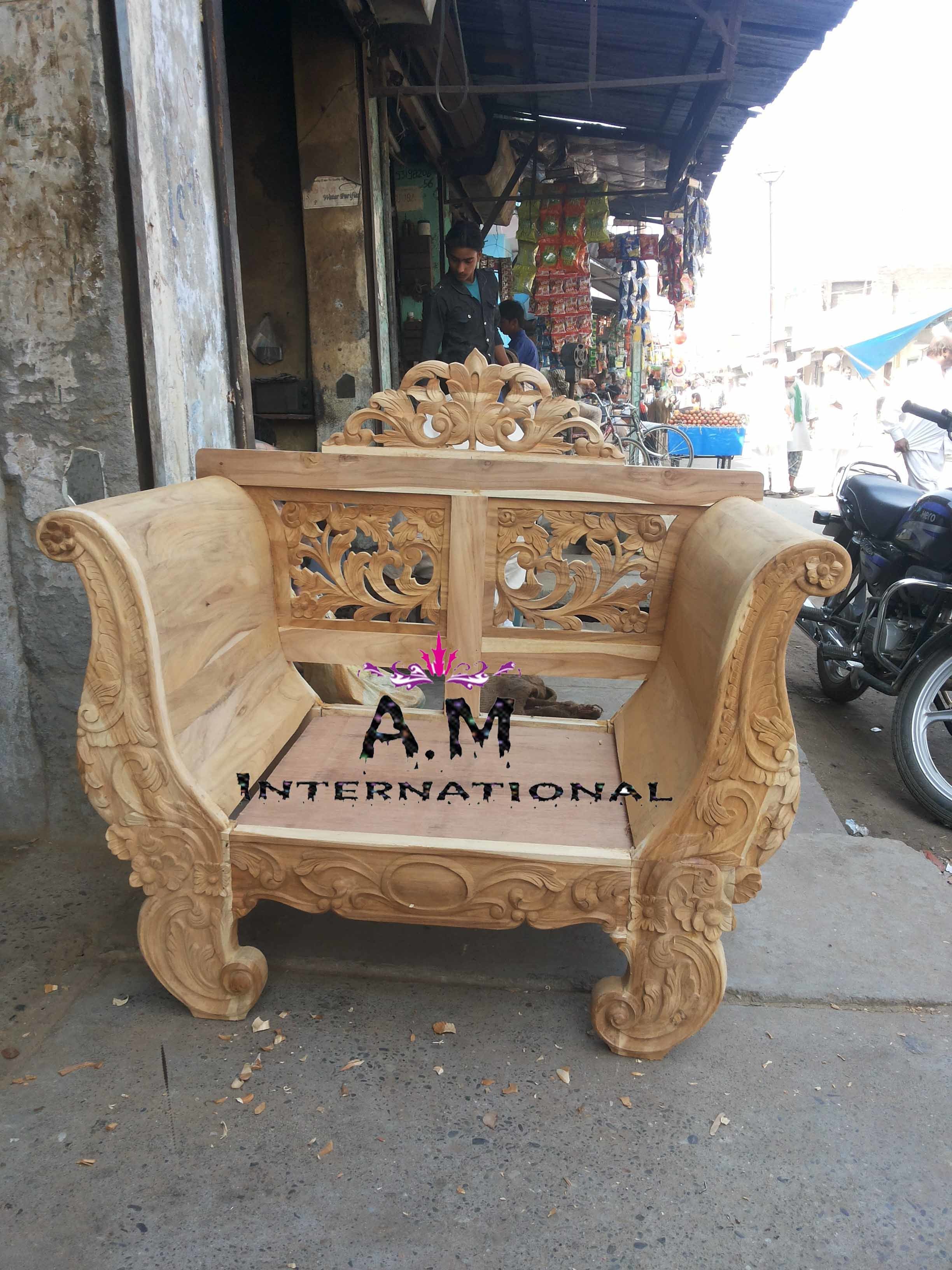 Handmade Hand Carved Sofa Set