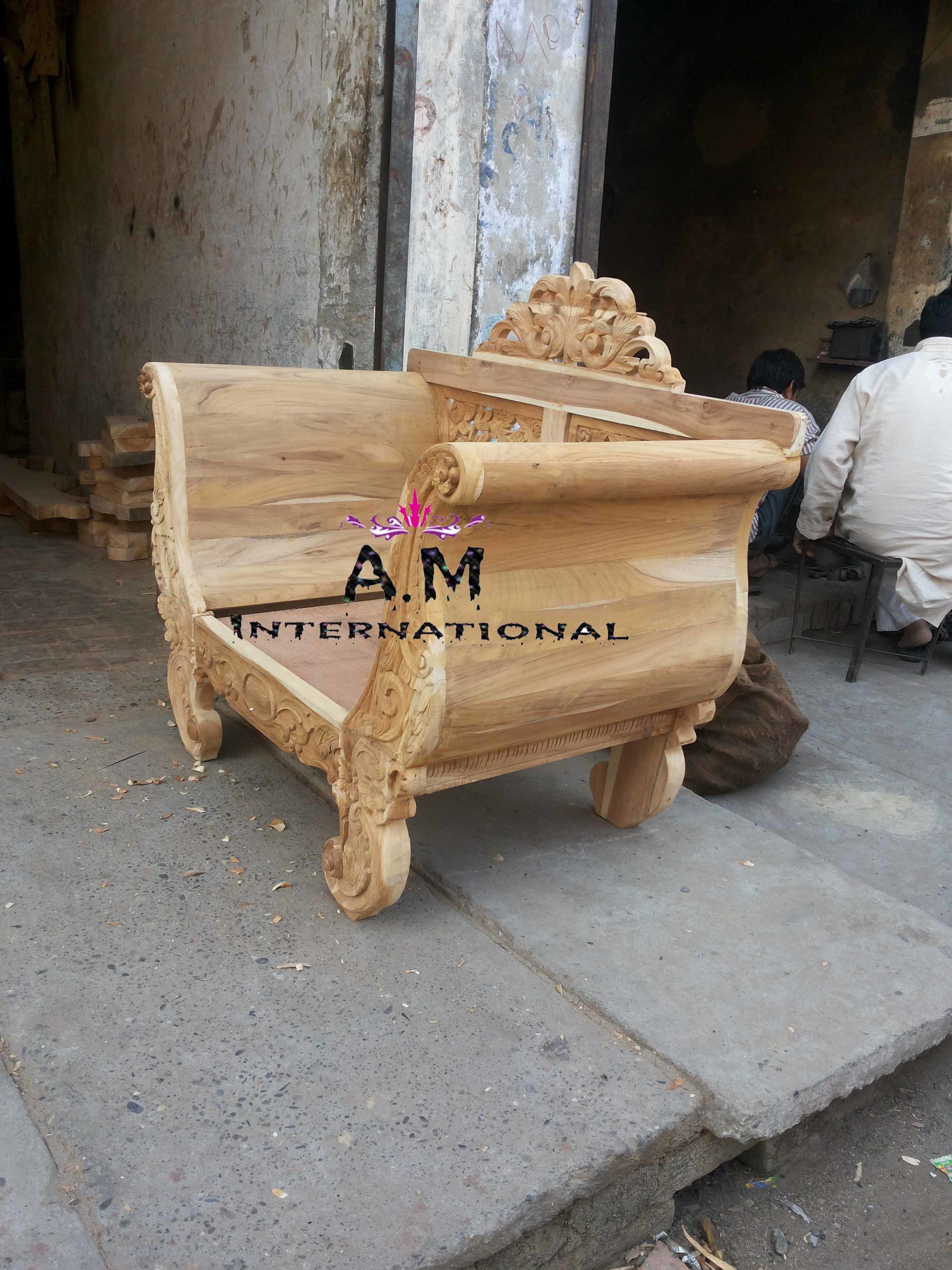 Handmade Hand Carved Sofa Set