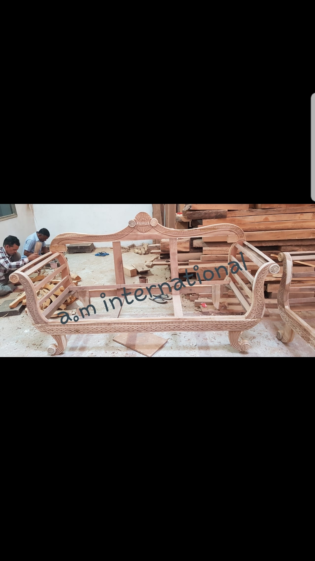 Sofa Set - Solid Teak Wood With Hand-carved Detailing | Eco-friendly, Antique Finish, No Assembly Required, Handmade Artwork