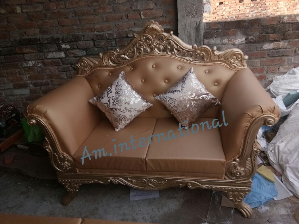 Designer Wooden Sofa Set - Solid Teak Wood, Eco-friendly Handmade Furniture | Traditional Indian Style, Premium Finish, Custom Sizes Available