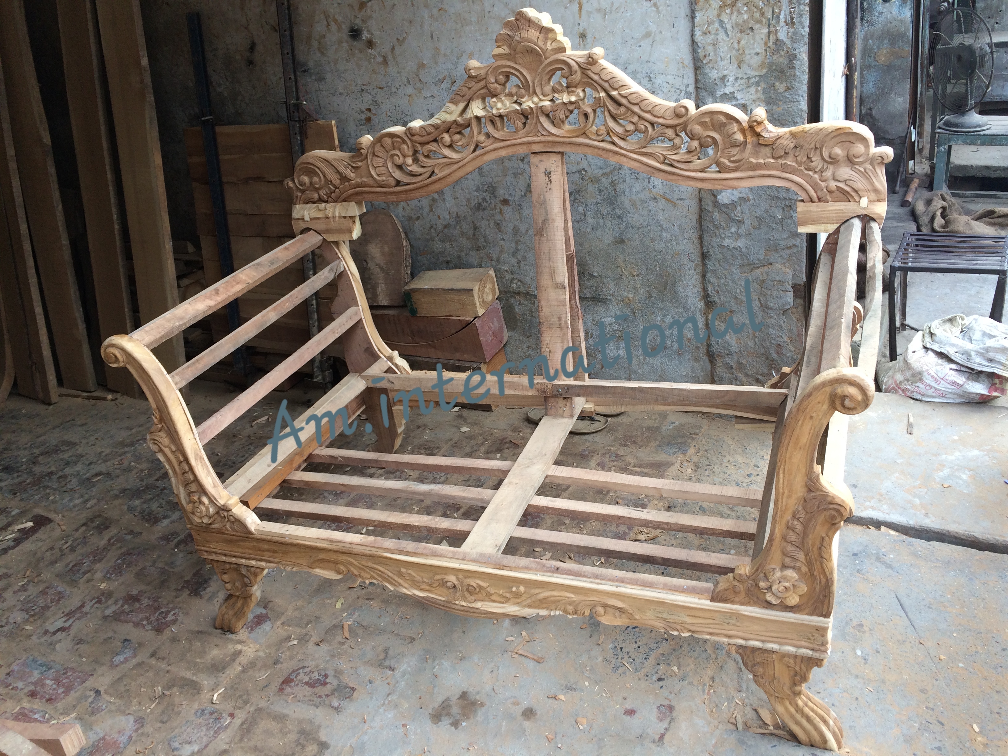 Designer Wooden Sofa Set - Solid Teak Wood, Eco-friendly Handmade Furniture | Traditional Indian Style, Premium Finish, Custom Sizes Available