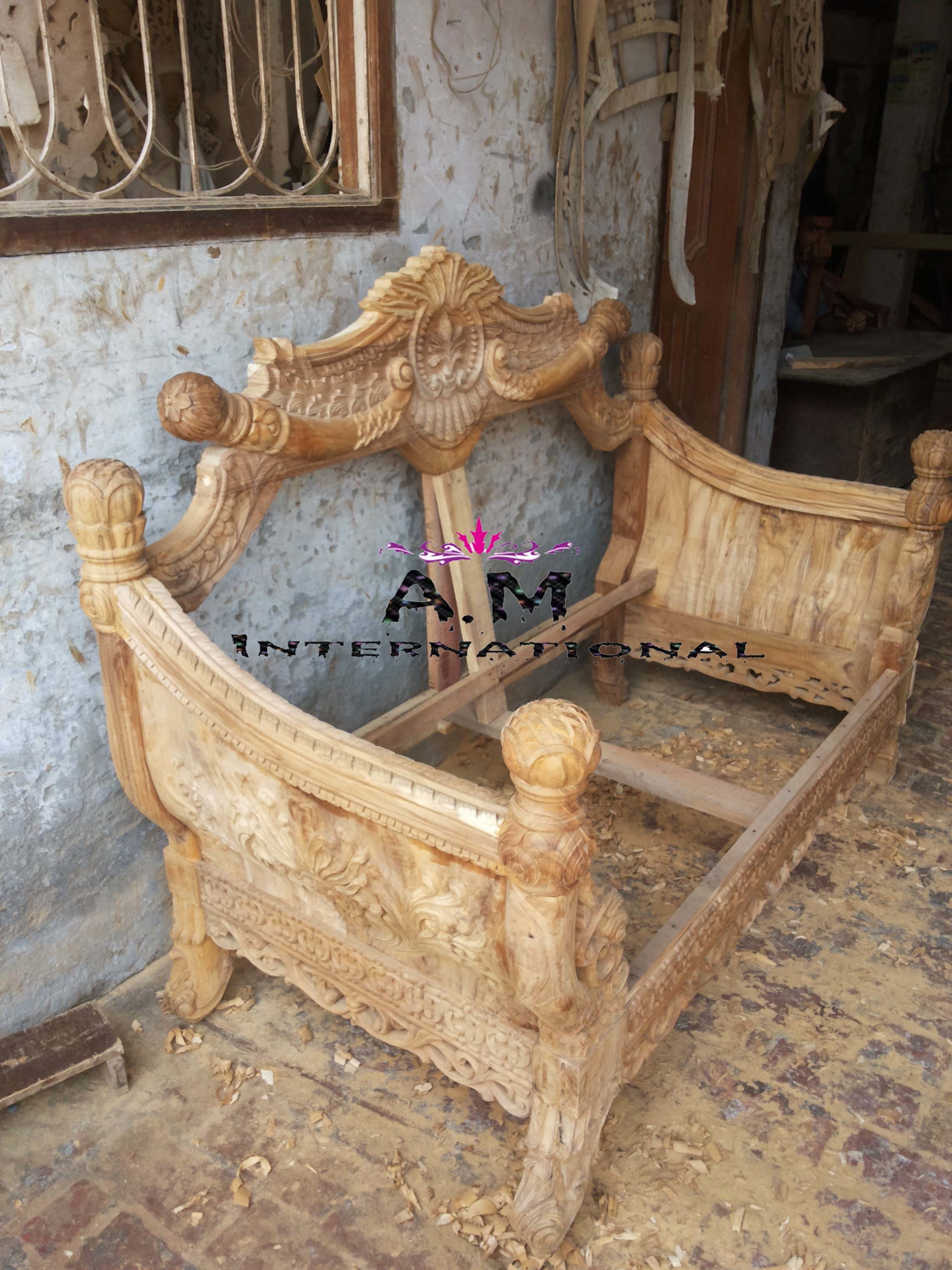 Handmade Teak Wood Heavy Carving Sofa Set
