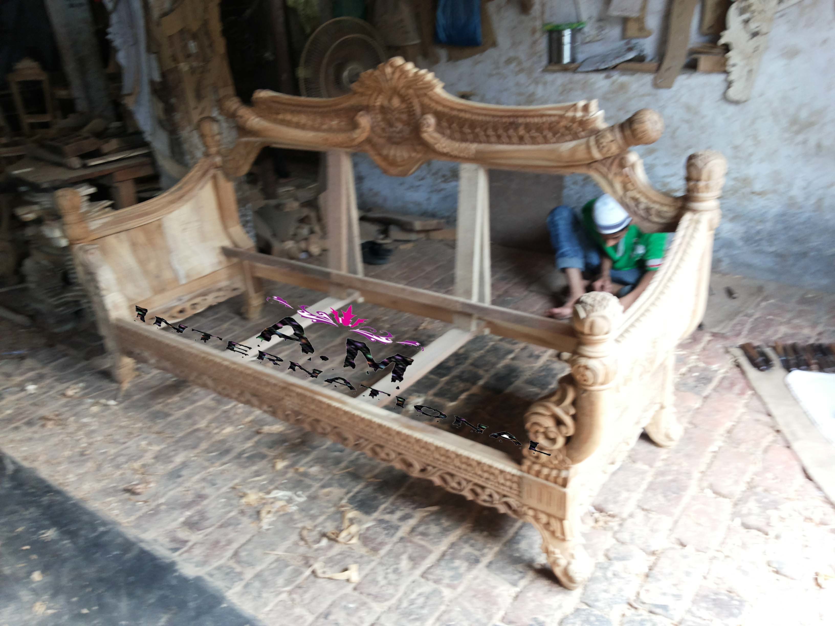 Handmade Teak Wood Heavy Carving Sofa Set