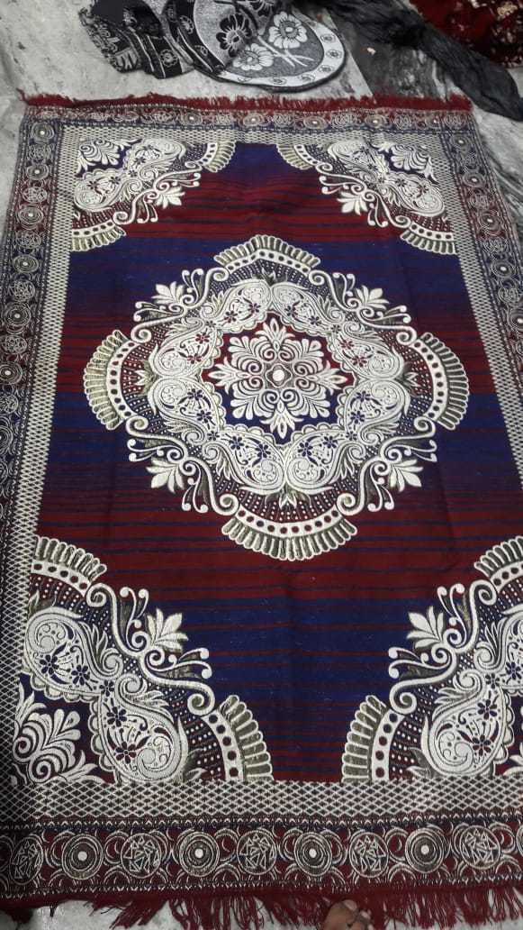 Floor Carpets - Polyester Material, Available Sizes 5x7, 6x9, 5x12 Inches, Red Color, Non-skid Backing, Machine Woven Quality