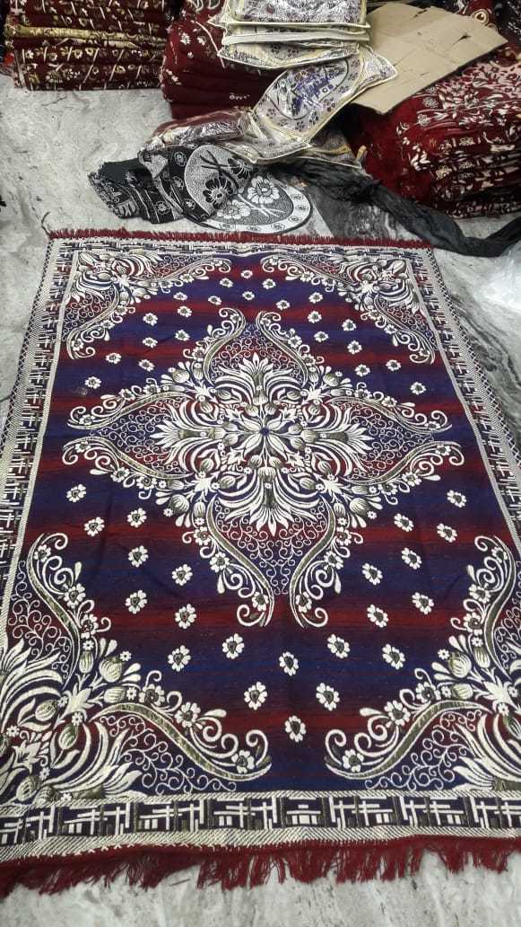 Floor Carpets - Polyester Material, Available Sizes 5x7, 6x9, 5x12 Inches, Red Color, Non-skid Backing, Machine Woven Quality