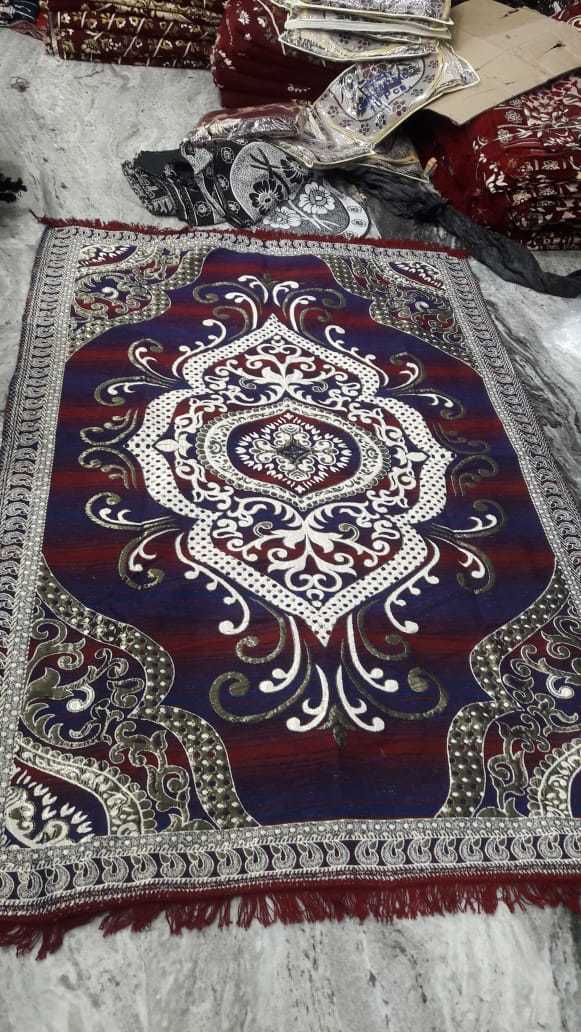 Floor Carpets - Polyester Material, Available Sizes 5x7, 6x9, 5x12 Inches, Red Color, Non-skid Backing, Machine Woven Quality