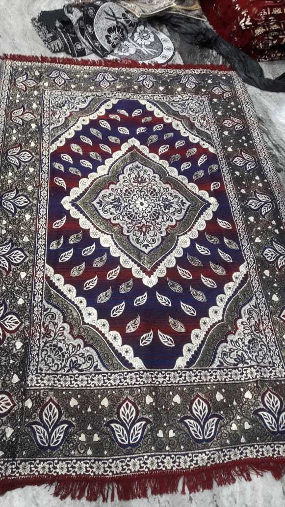 Floor Carpets - Polyester Material, Available Sizes 5x7, 6x9, 5x12 Inches, Red Color, Non-skid Backing, Machine Woven Quality