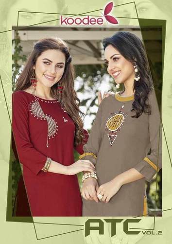 Dry Cleaning Rayon Kurti Plazo Set