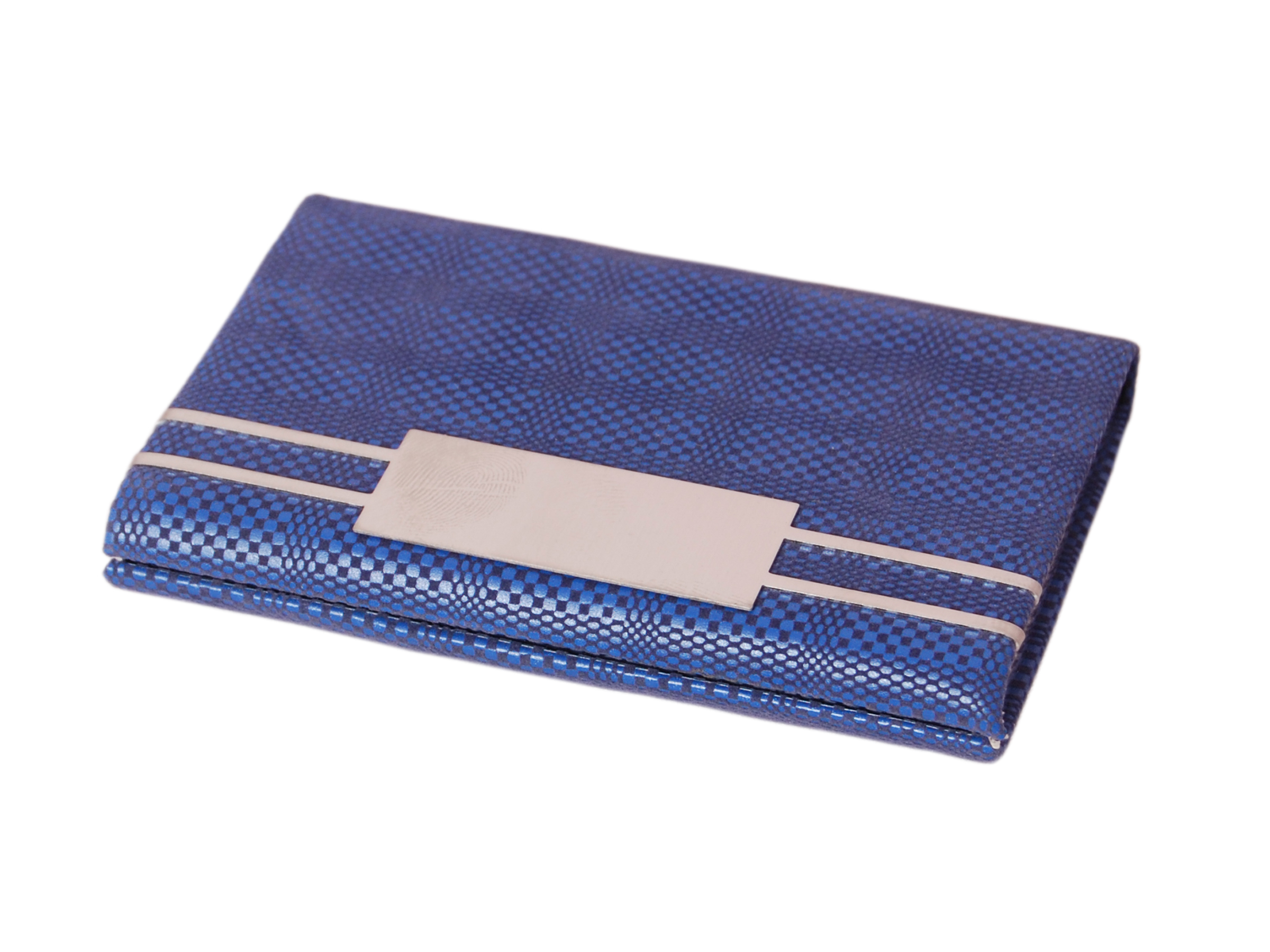 Av Enterprises - Pu Leather With Suede Interior, 9.5x6x1.5 Cm Size , Black & Blue Rectangular Card Holder For Business, Id, And Bank Cards