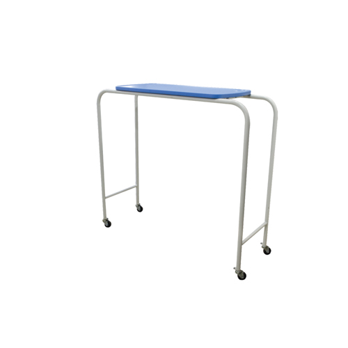 Overbed Table - Ms Frame, 42l X 16w X 39h Inches | Epoxy Powder Coated, 5 Cm Castors, Sunmica Laminated Top