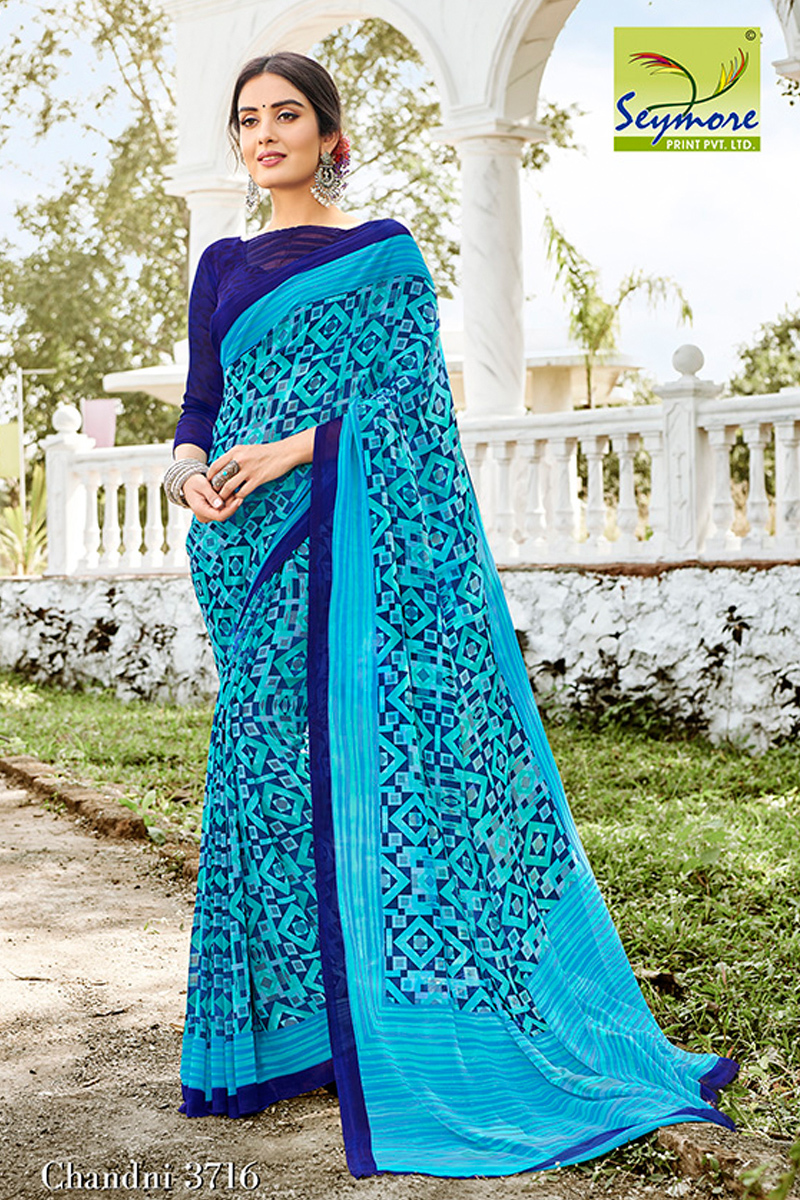 Blue Light Weight Daily Wear Saree