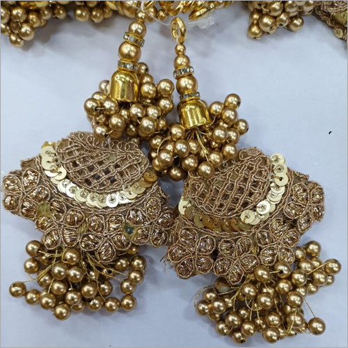 Fancy Latkan - Beaded Golden Tassel Accessory | Customized Design For Kurtis, Lehenga, Saree And Dupatta