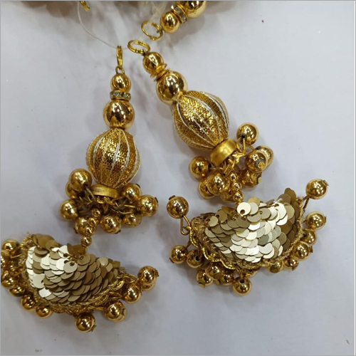 Fancy Latkan - Beaded Golden Tassel Accessory | Customized Design For Kurtis, Lehenga, Saree And Dupatta