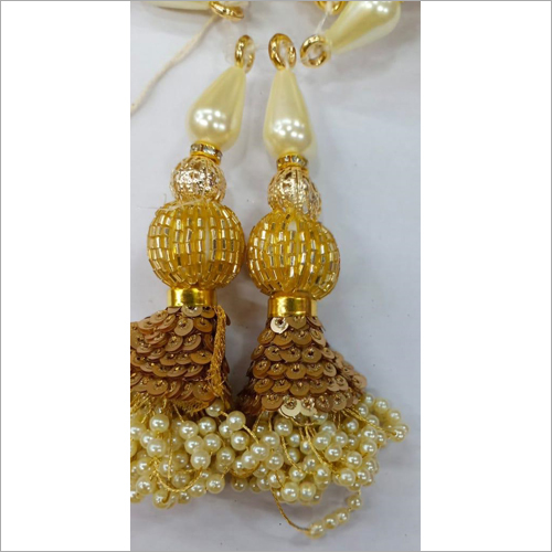 Fancy Latkan - Beaded Golden Tassel Accessory | Customized Design For Kurtis, Lehenga, Saree And Dupatta