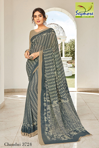 Grey Low Range Daily Wear Saree