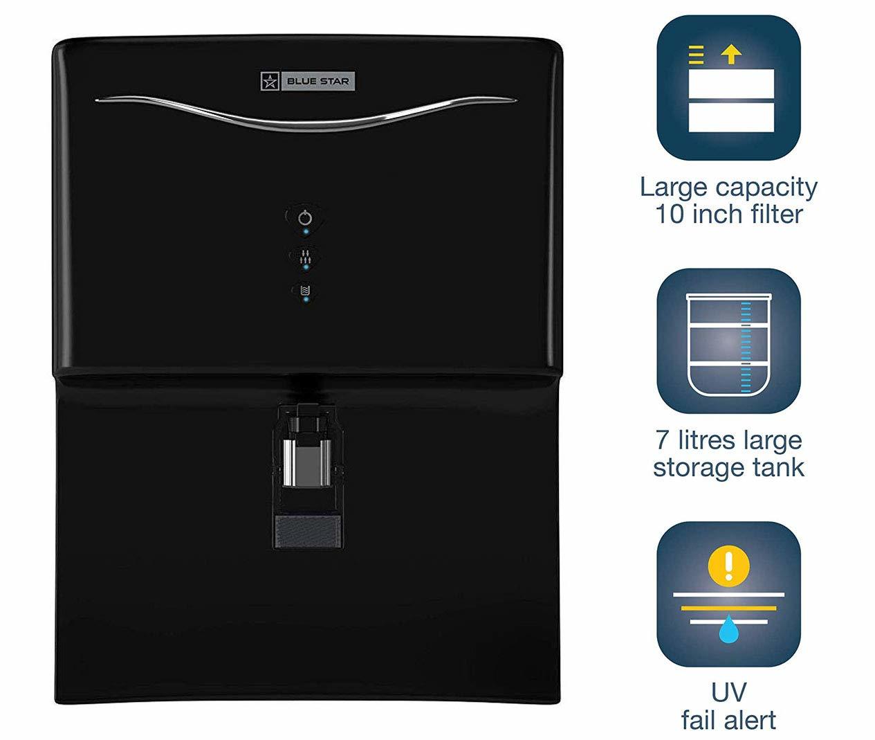 Blue Star Aristo Ro+uv+uf Ar5blam01 7-liter Water Purifier, Black