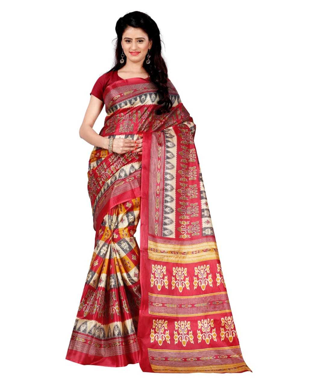 Tapeta Silk Printed Saree - 6 Mtr Length, 0.8 Mtr Blouse | All Season Versatile Indian Style, Ideal For Daily Wear