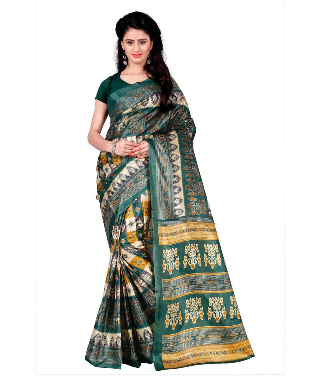 Tapeta Silk Printed Saree - 6 Mtr Length, 0.8 Mtr Blouse | All Season Versatile Indian Style, Ideal For Daily Wear