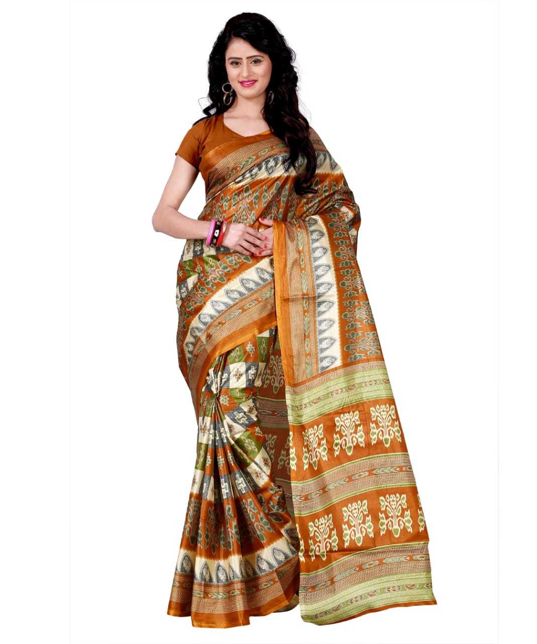 Tapeta Silk Printed Saree - 6 Mtr Length, 0.8 Mtr Blouse | All Season Versatile Indian Style, Ideal For Daily Wear