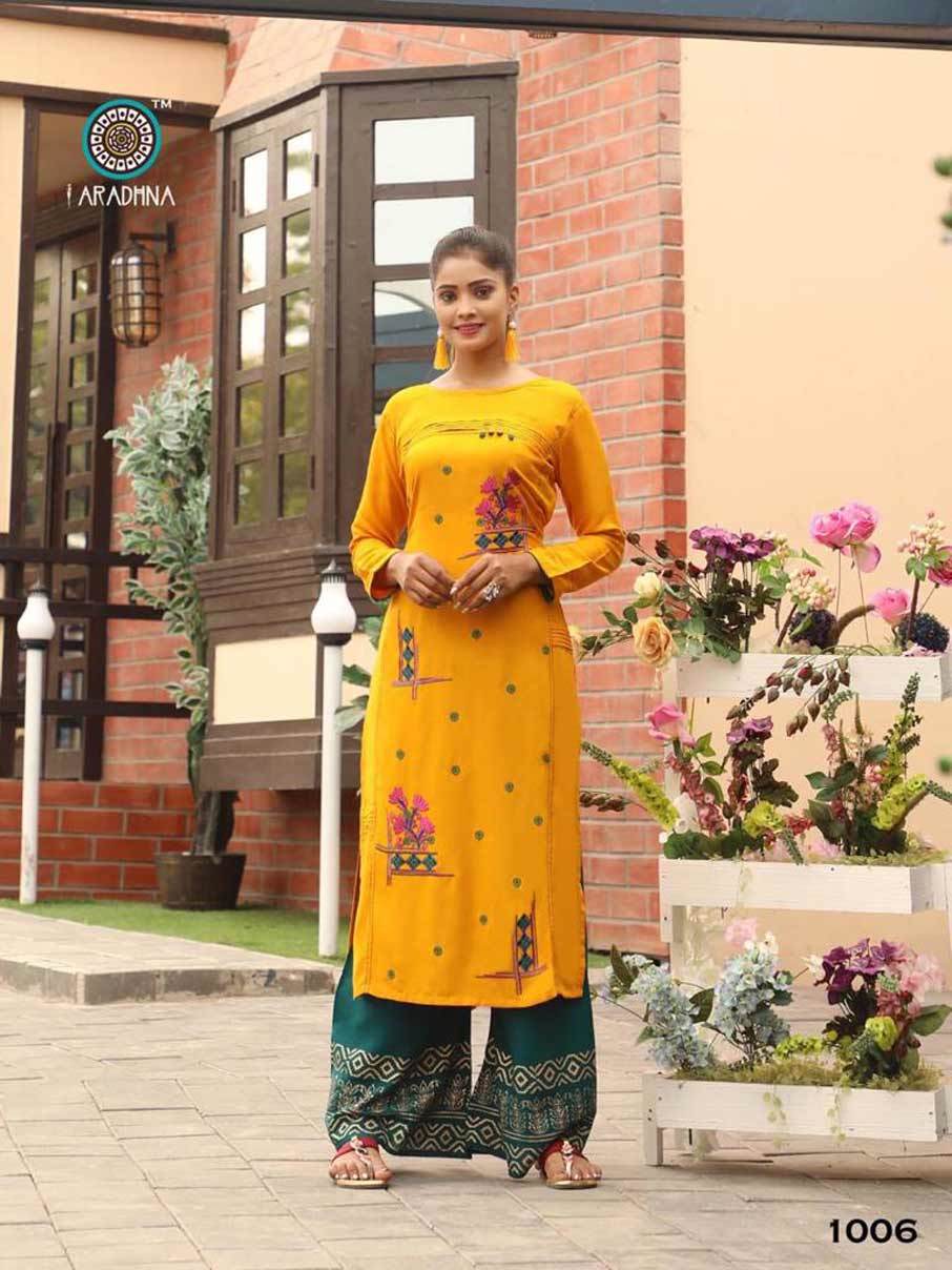 Heavy Rayon Kurti With Embroidery & Manual Work - Sizes M To 3xl, 3/4 Sleeve, Washable, Cool Pass, Customized Logo