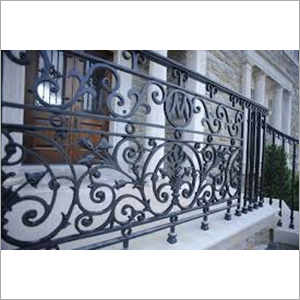 Glass Railings - Iron Material, 36 Inches Height, Customizable Width | Black Ornate Style, Professional Installation, Heavy Weight