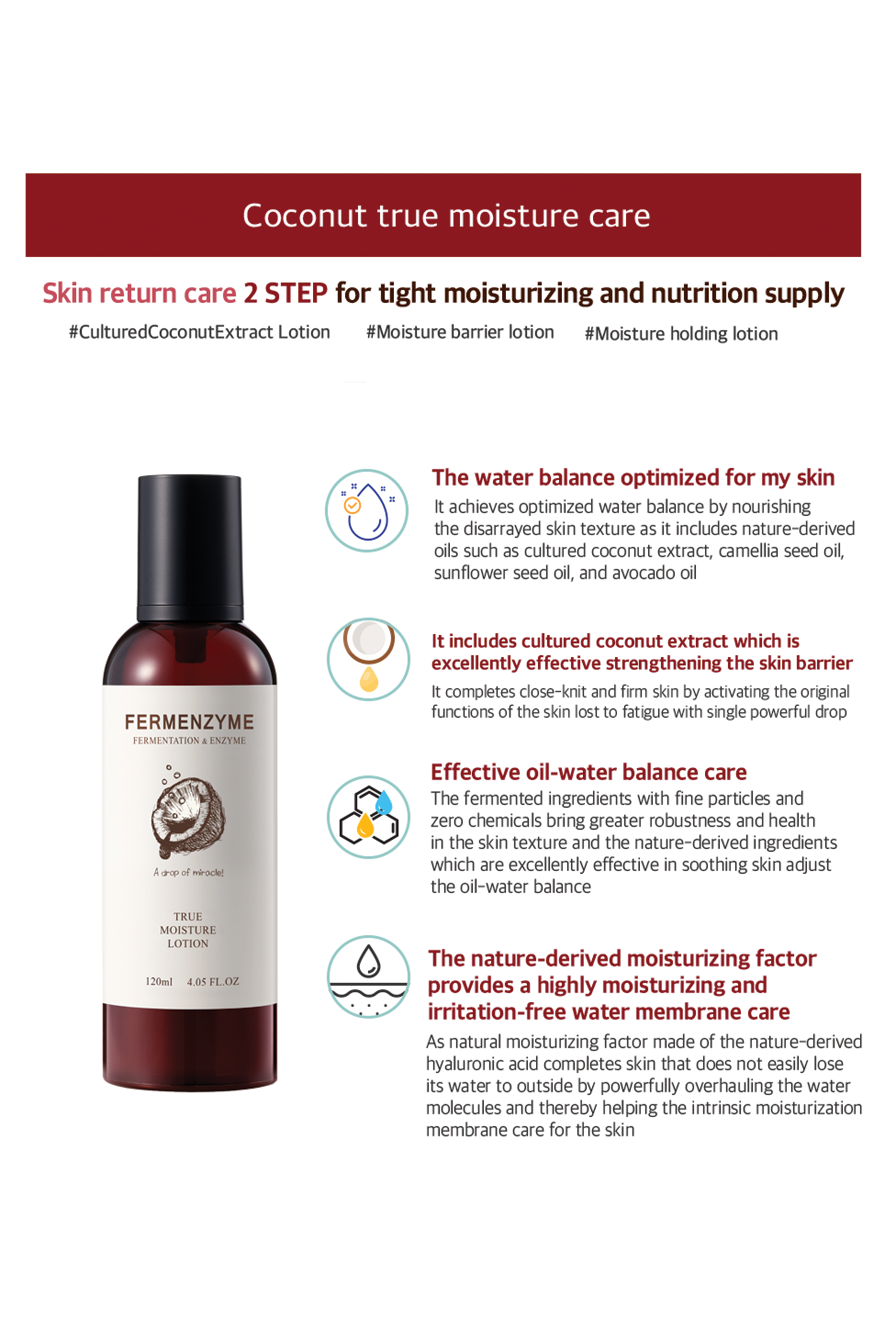 Fermenzyme True Moisture Lotion - 120 Grams | Natural Oils, Anti-wrinkles, Instant Glow, Nourishing, Skin Brightening