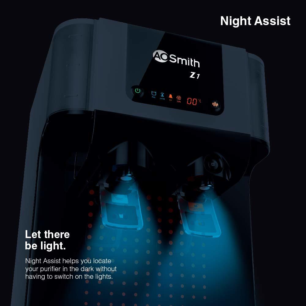 A.o.smith Z1 Hot Uv 10 Litre Wall Mountable Table Top Uv Black 10 Litre Water Purifier