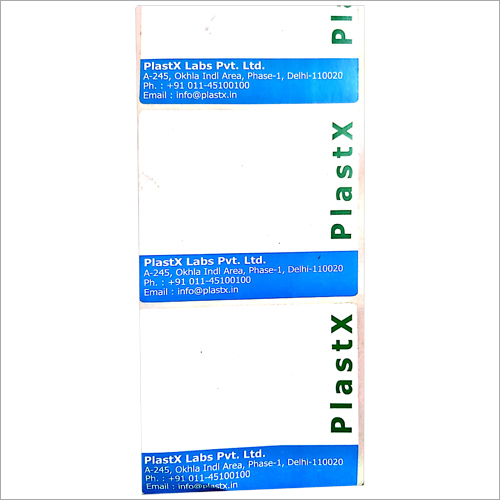 White Blue Product Label