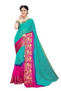 Shiffon Jari Sarees With 6 Designs - Dyed & Woven, Cotton Fabric | Elegant Style For All Seasons, Comes With Attached Blouse