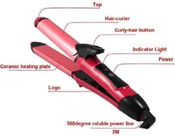 Hair Straightener - Aluminum & Stainless Steel, Round Shape With Pvc Handle For Stylish Hair Styling And Curling