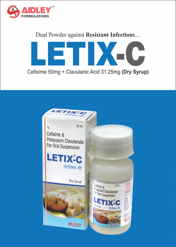 Cefixime 50mg + Clavulanate 31.25mg/5ml Dry Syrup