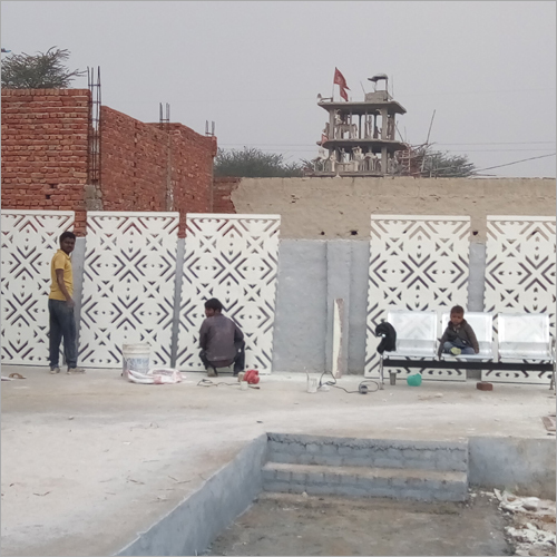 Grc Designer Jali Panel - Gypsum Material, Customized Size, Color Coated White | Durable, Lightweight, Easy To Install