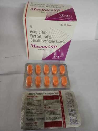 Aceclofenac Paracetamol And Serratiopeptidase Tablets Normal