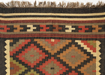 Rectangle Kilim Floor Rug Back Material: Woven Back