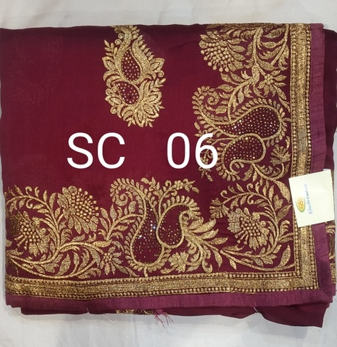 Designer Saree - Silk Khadi with Embroidered Zari Work, Ideal for Winter Wear with Stone Closure