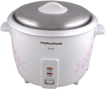 Morphy Richards D55w 1.5-लीटर 350-वॉट इलेक्ट्रिक राइस कुकर (फ्लोरल डिज़ाइन और सफ़ेद)