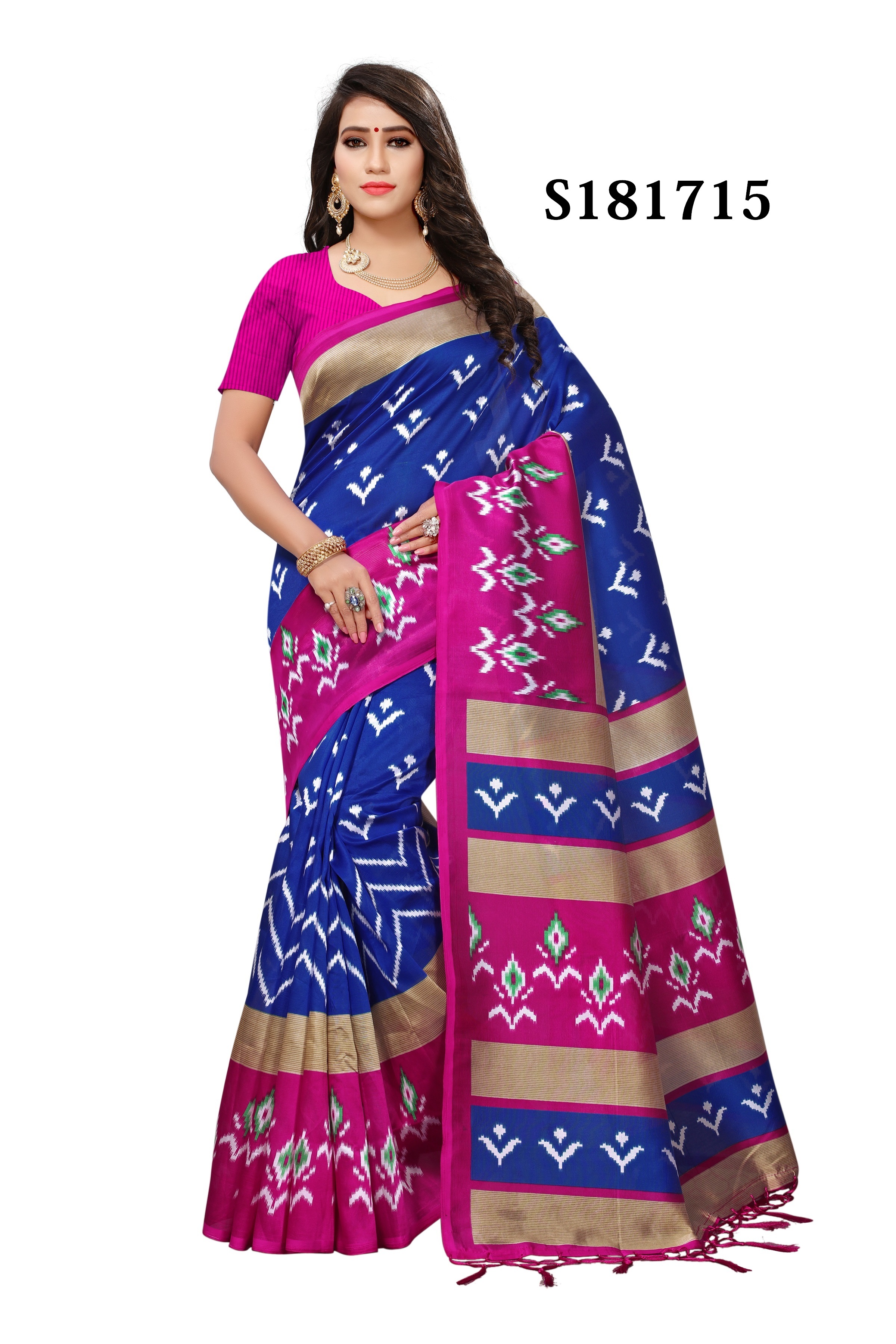 Printed Kalamkari Khadi Silk Saree With Jhalar - Khadi Silk, 6.3 Mtr Length, 0.8 Mtr Blouse | All-season Wear, Elegant Printed Design, Traditional Indian Style