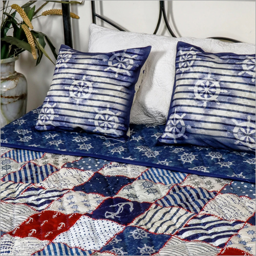 Printed Double Quilt And Cushion Cover Set