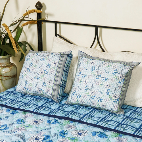 Quilt And Cushion Cover Set - Soft Printed Cotton Blend, All Sizes Available - Lightweight Design For Home And Hotel Use