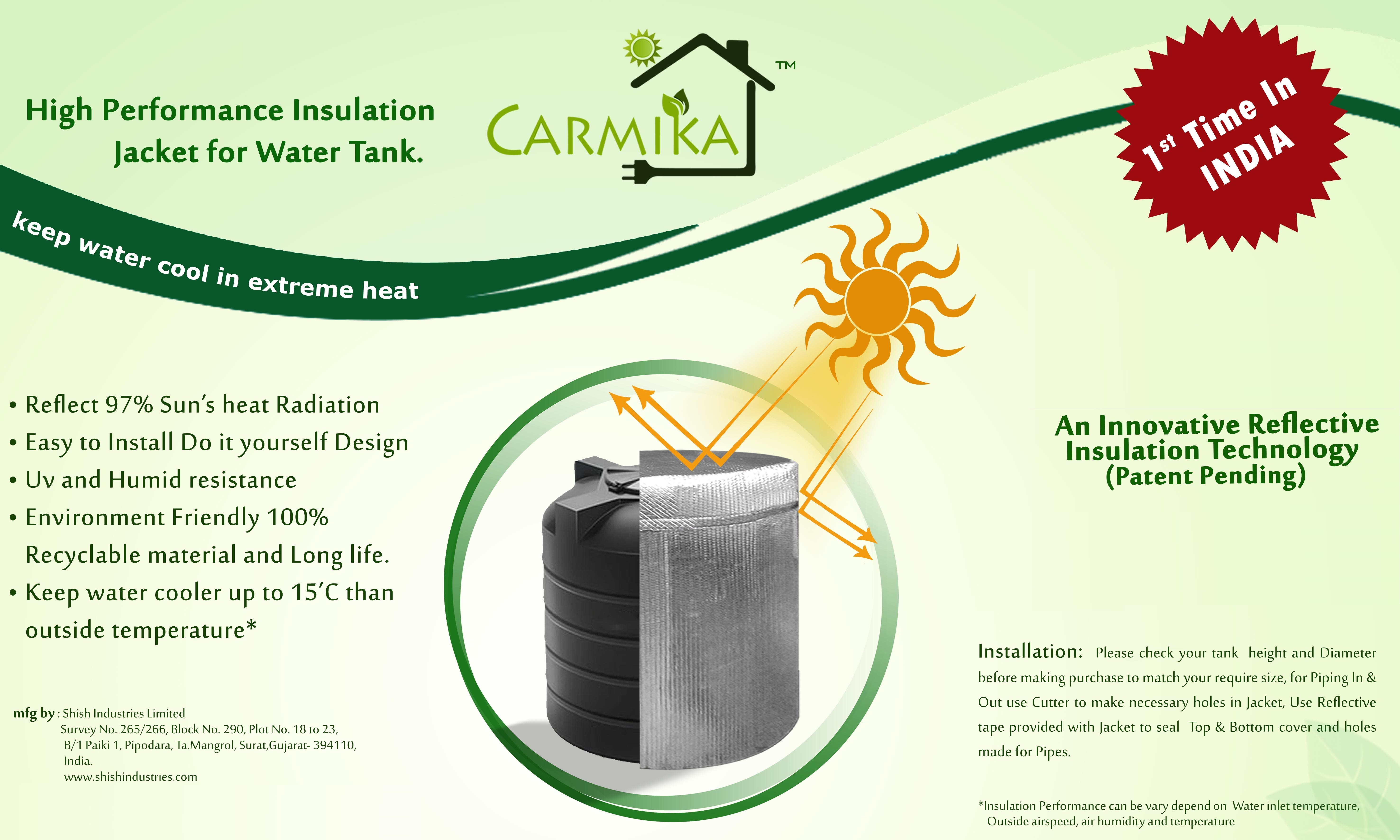Uv Grade Plastic Water Tank Insulation Jacket