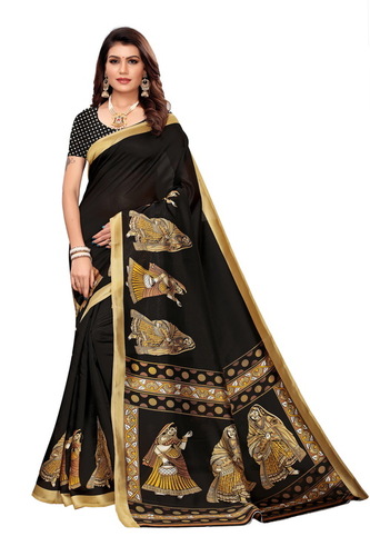 मल्टीकलर बेस्ट डिज़ाइनर कलमकारी साड़ी