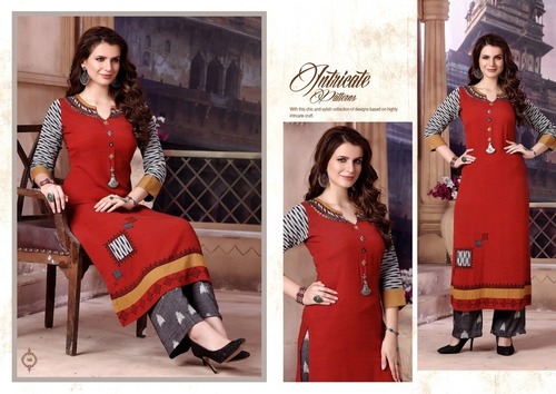 मल्टी कोलो लेडीज़ फैंसी कुर्तियां