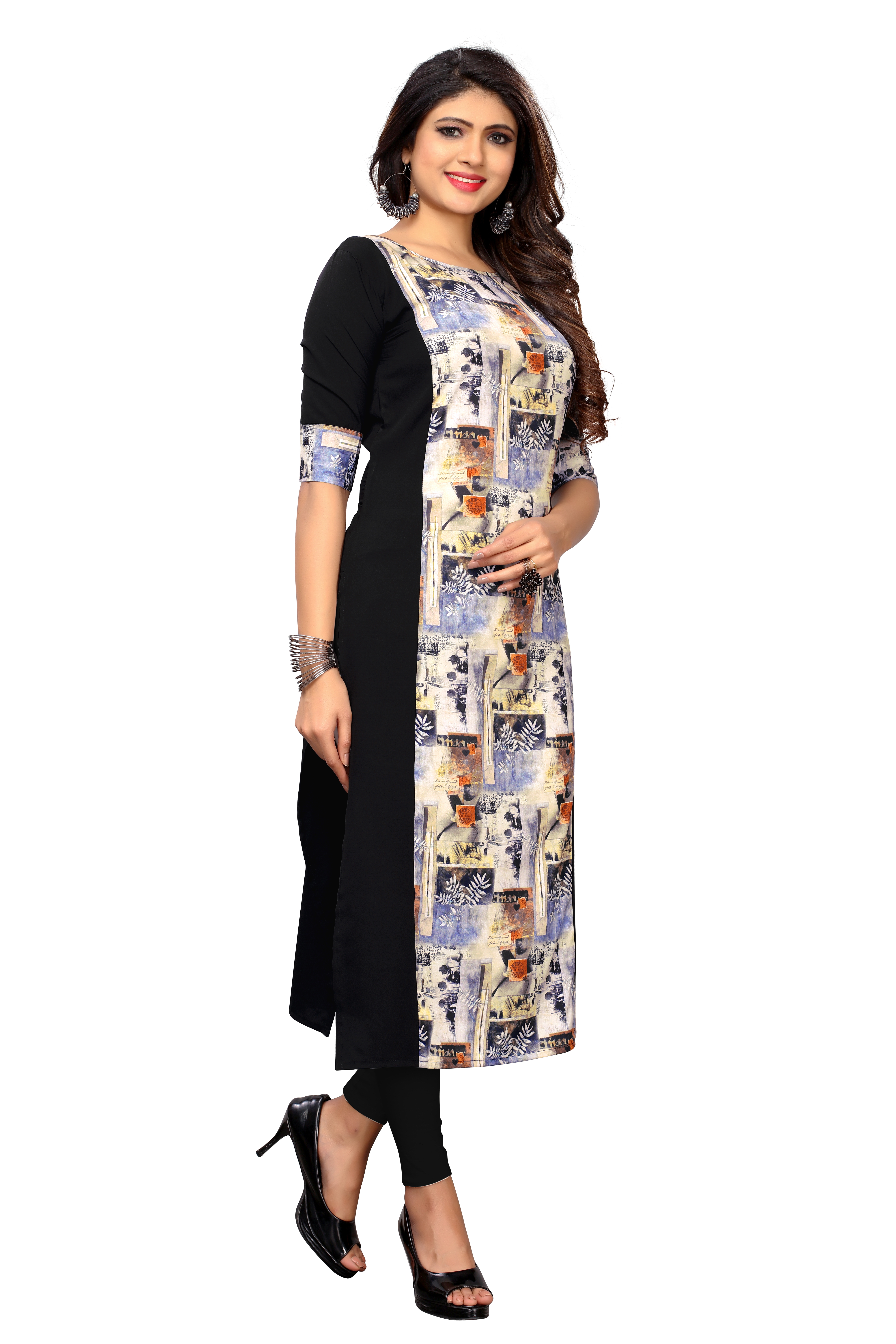New Fancy Printed Kurtii - Cotton, Available Sizes M(38) To 3xl(46), Half Sleeve, Boat Neck, Length Up To 46-47 Inch, Washable, Daily Wear
